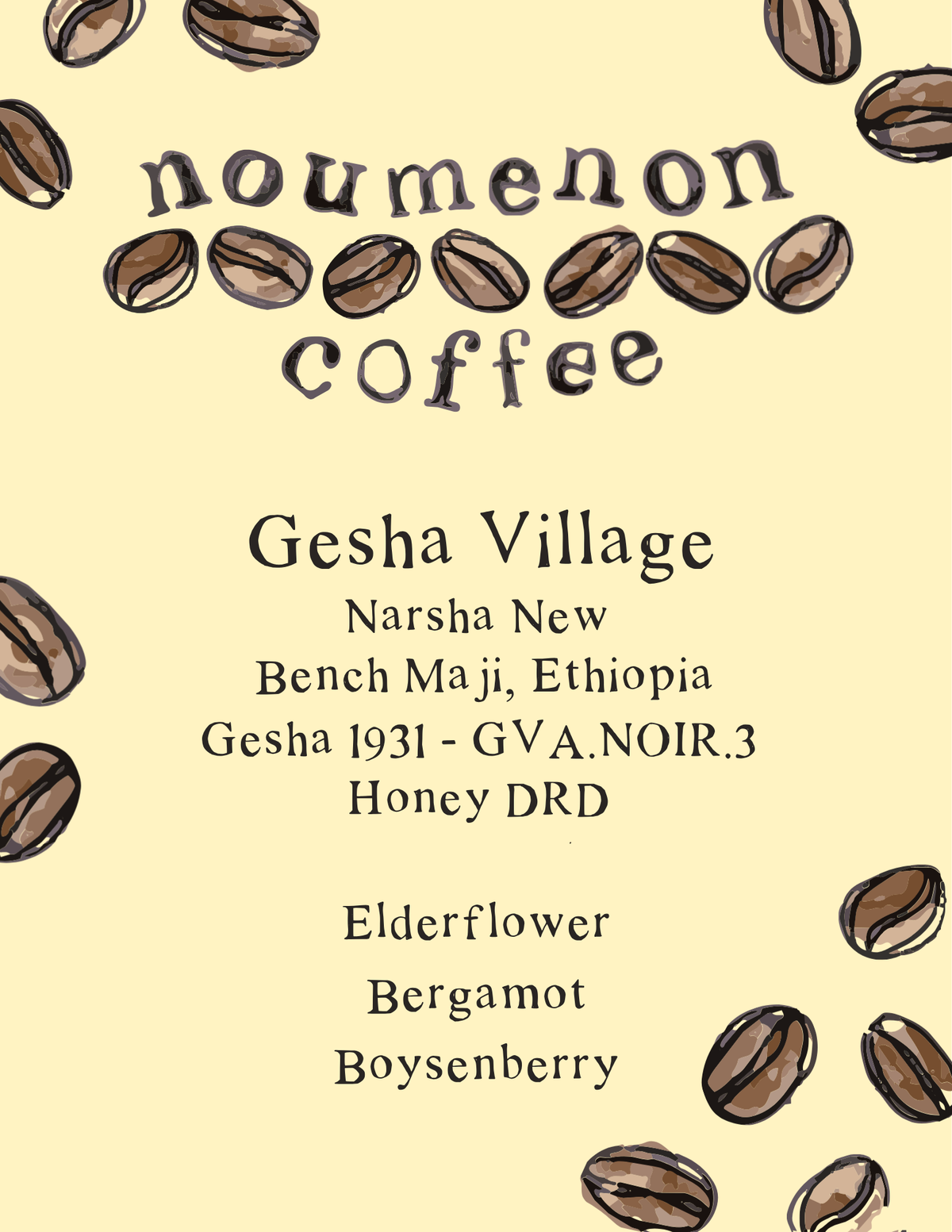 Ethiopia - Gesha Village Auction - GVA.NOIR.3 Honey DRD